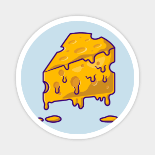 Slice Cheese Melted Cartoon Magnet